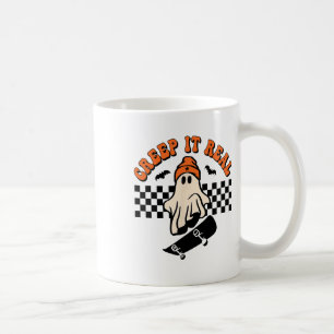 Creep It Echt Skateboarden Retro Halloween Ghost Koffiemok