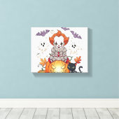 Creep It Echte Halloween Clown Canvas Afdruk (Insitu (Houten vloer))