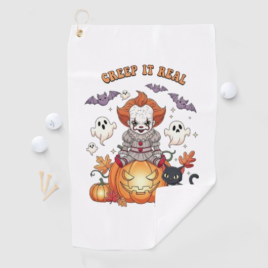 Creep It Echte Halloween Clown Golfhanddoek (Insitu)