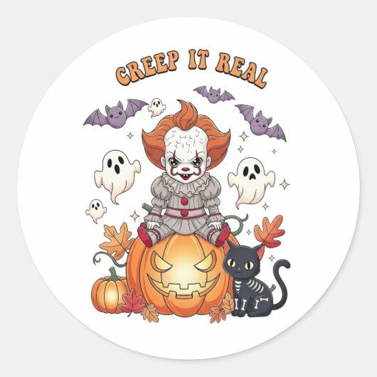 Creep It Echte Halloween Clown Ronde Sticker (Voorkant)