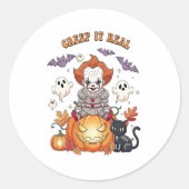 Creep It Echte Halloween Clown Ronde Sticker (Voorkant)