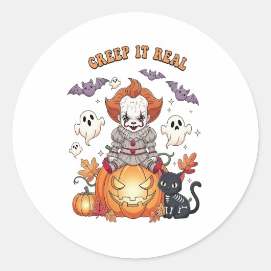 Creep It Echte Halloween Clown Ronde Sticker (Voorkant)