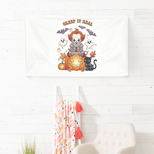 Creep It Echte Halloween Clown Spandoek (Insitu)