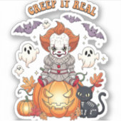 Creep It Echte Halloween Clown Sticker (Voorkant)