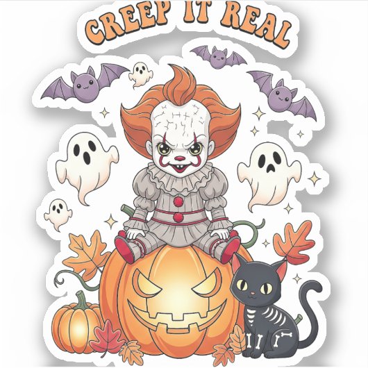 Creep It Echte Halloween Clown Sticker (Voorkant)