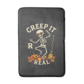Creep It Real Dansend Skelet Pompoen Bezem_1 Badmat (Voorkant Verticaal)