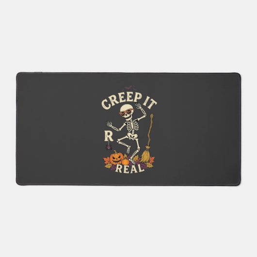 Creep It Real Dansend Skelet Pompoen Bezem_1 Bureaumat (Voorkant)