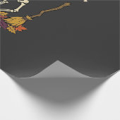 Creep It Real Dansend Skelet Pompoen Bezem_1 Cadeaupapier (Hoek)