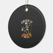 Creep It Real Dansend Skelet Pompoen Bezem_1 Keramisch Ornament (Links)