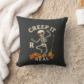 Creep It Real Dansend Skelet Pompoen Bezem_1 Kussen (Deken)