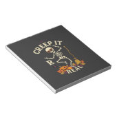 Creep It Real Dansend Skelet Pompoen Bezem_1 Notitieblok (Schuin)