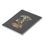 Creep It Real Dansend Skelet Pompoen Bezem_1 Notitieblok (Linkerzijde)