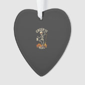 Creep It Real Dansend Skelet Pompoen Bezem_1 Ornament (voorkant)