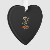 Creep It Real Dansend Skelet Pompoen Bezem_1 Ornament (voorkant)