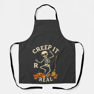 Creep It Real Dansend Skelet Pompoen Bezem_1 Schort