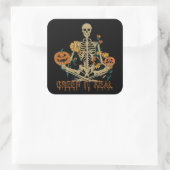 CREEP IT REAL eng Halloween skeletpompoen Vierkante Sticker (Tas)