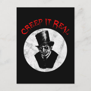 Creep it Real Funny Creepy Halloween Costume Briefkaart