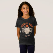 Creep It Real Funny Skater Ghost Halloween T-shirt (Voorkant volledig)