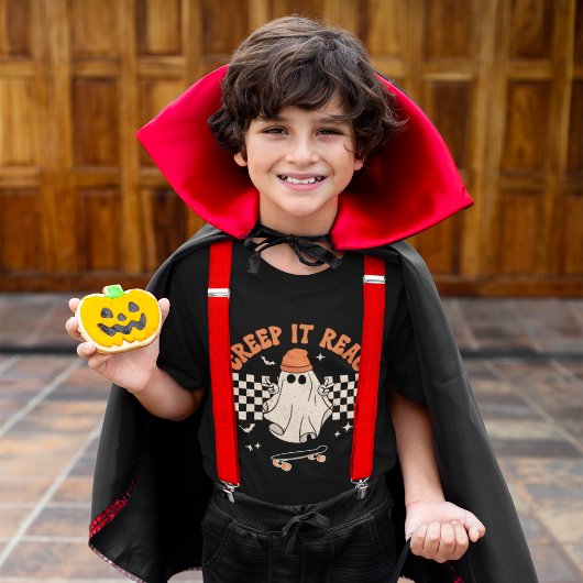 Creep It Real Funny Skater Ghost Halloween T-shirt