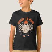 Creep It Real Funny Skater Ghost Halloween T-shirt (Voorkant)
