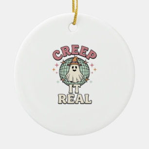 Creep It Real Ghost Disco Halloween Shirt Ontwerp_ Keramisch Ornament
