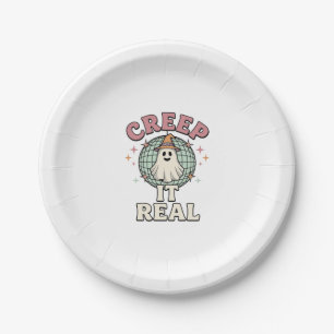 Creep It Real Ghost Disco Halloween Shirt Ontwerp_ Papieren Bordje