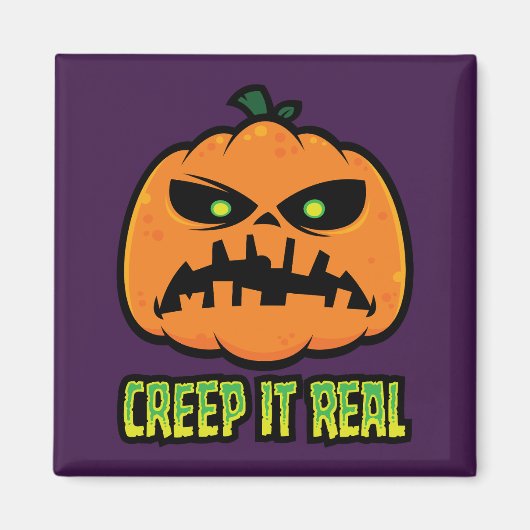 Creep It Real Grumpy Halloween Pompoen Magneet (Voorkant)