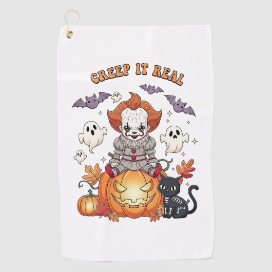Creep It Real Halloween Clown Golfhanddoek (Voorkant)
