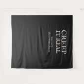 Creep it Real Halloween Feest Zwart Wandkleed (Voorkant (horizontaal))