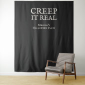 Creep it Real Halloween Feest Zwart Wandkleed (In situ)
