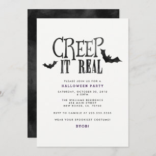 Creep it Real Halloween Party Kaart
