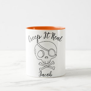 Creep It Real Halloween spooky boo Tweekleurige Koffiemok
