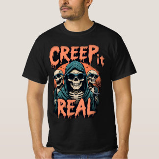 Creep it Real Halloween's Day Horror Vibes Mannen T-shirt