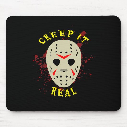 Creep It Real Hockey Mask Halloween Horror  Muismat (Voorkant)