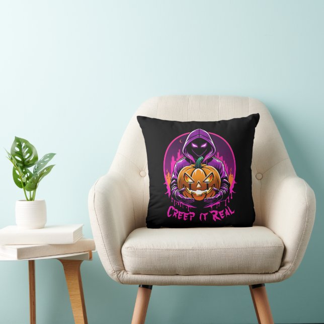 Creep it Real, Horror Halloween illustratie Kussen (Stoel)