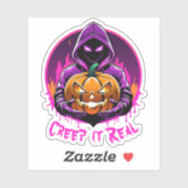 Creep it Real, Horror Halloween illustratie Sticker (Vel)