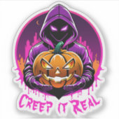 Creep it Real, Horror Halloween illustratie Sticker (Voorkant)