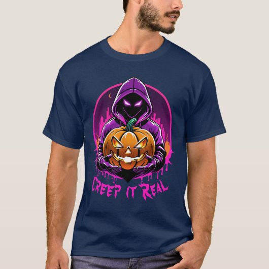 Creep it Real, Horror Halloween illustratie T-shirt (Voorkant)