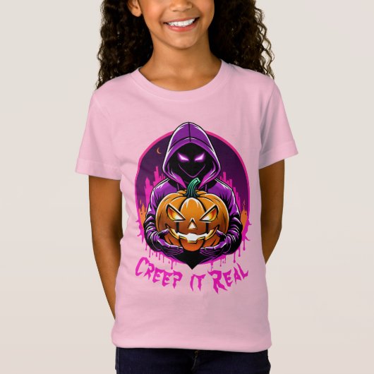 Creep it Real, Horror Halloween illustratie T-shirt (Voorkant)