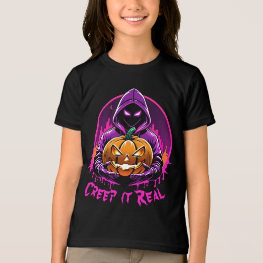 Creep it Real, Horror Halloween illustratie Tri-Blend Shirt (Voorkant)