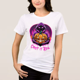 Creep it Real, Horror Halloween illustratie Tri-Blend Shirt