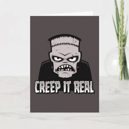 Creep It Real Klassiek Horror Frankenstein Design Kaart (Voorkant)