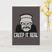 Creep It Real Klassiek Horror Frankenstein Design Kaart (Gele Bloem)