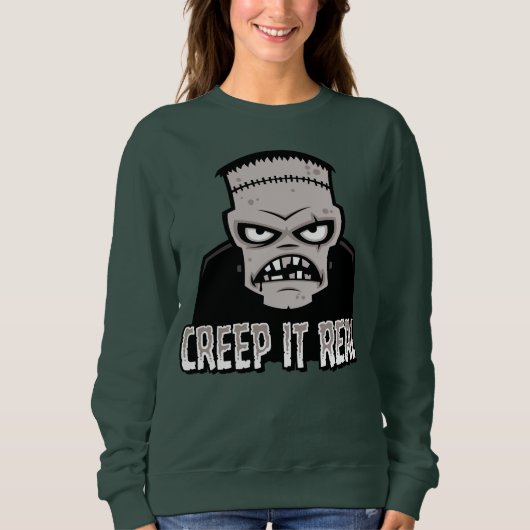 Creep It Real Klassiek Horror Frankenstein Design Trui (Voorkant)