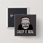 Creep It Real Klassiek Horror Frankenstein Design Vierkante Button 5,1 Cm (Voorkant /achterkant)