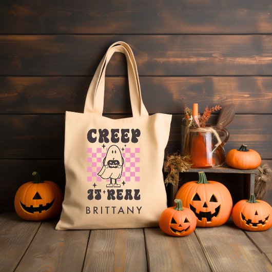 Creep it Real Retro Groovy Halloween Tote Bag