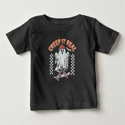 Creep It Real Retro Halloween Schaats Ghost (Voorkant)