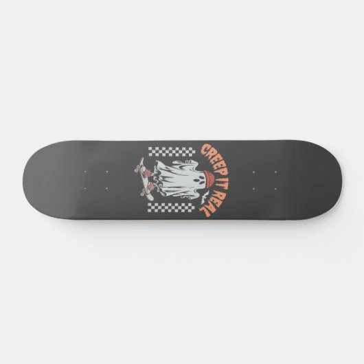 Creep It Real Retro Halloween Schaats Ghost Persoonlijk Skateboard (Horizontaal)