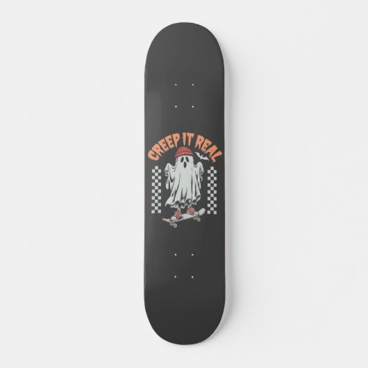 Creep It Real Retro Halloween Schaats Ghost Persoonlijk Skateboard (Voorkant)