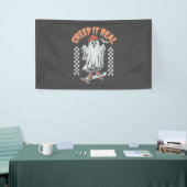 Creep It Real Retro Halloween Schaats Ghost Spandoek (Beurs)